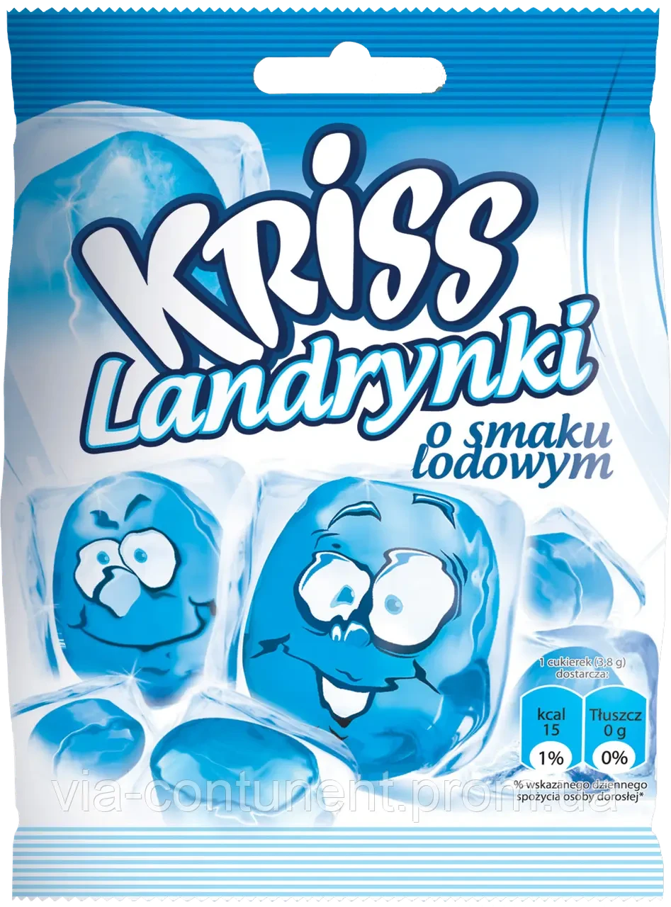 Льодяники Kriss зі смаком ментолу, 70 г (Польща), ментолові цукерки