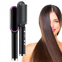 Утюжок-щетка с турмалиновым покрытием Hair Straightener HQT-909 - выпрямитель волос