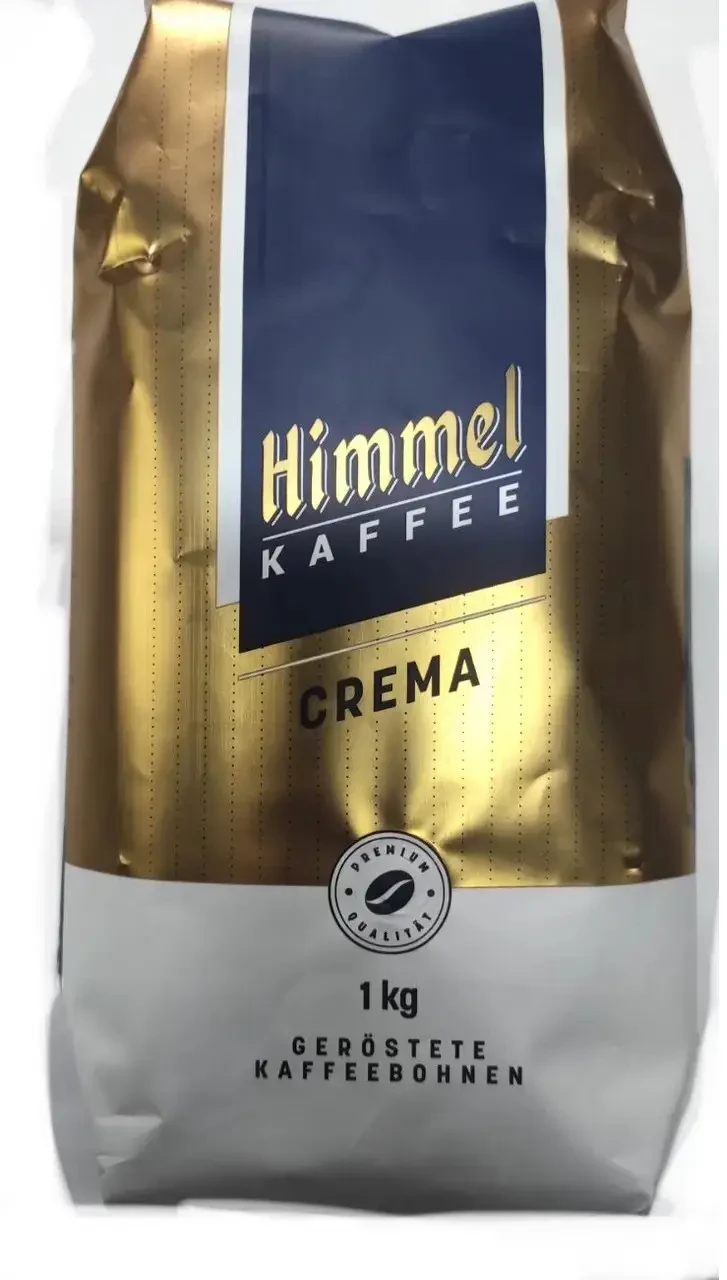 Кава в зернах Himmel Crema, 1 кг, Німеччина, купаж зерен кави робусти й арабіки середнього обсмажування