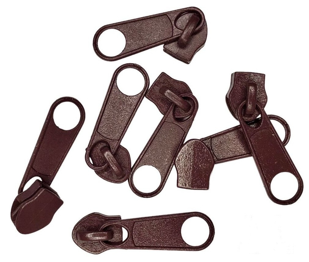 Бігунки для рулонної блискавки Спіраль (Тип 5) коричневий 100шт/уп