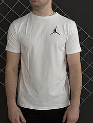 Чоловіча футболка Jordan у білому кольорі || Бавовняна чоловіча футболка