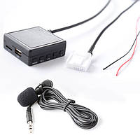 Bluetooth USB AUX адаптер TOYOTA 20-pin с микрофоном, для штатной магнитолы Camry Corolla Highlander Prado