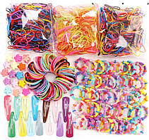 Набір різнобарвних гумок для волосся для дівчаток, нейлонові еластичні гумки 780 шт. у коробці