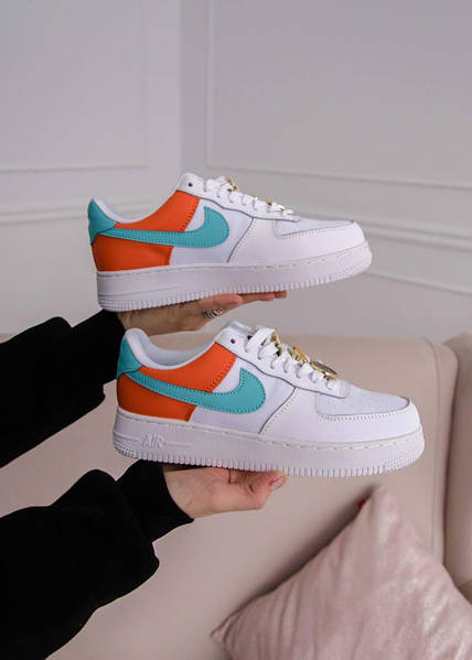 Nike Air Force 1 Low White Orange Aqua Clay AA0287 106