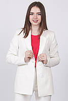 Пиджак удлиненный женский молочный костюмный креп удлинённая Актуаль 029, 48