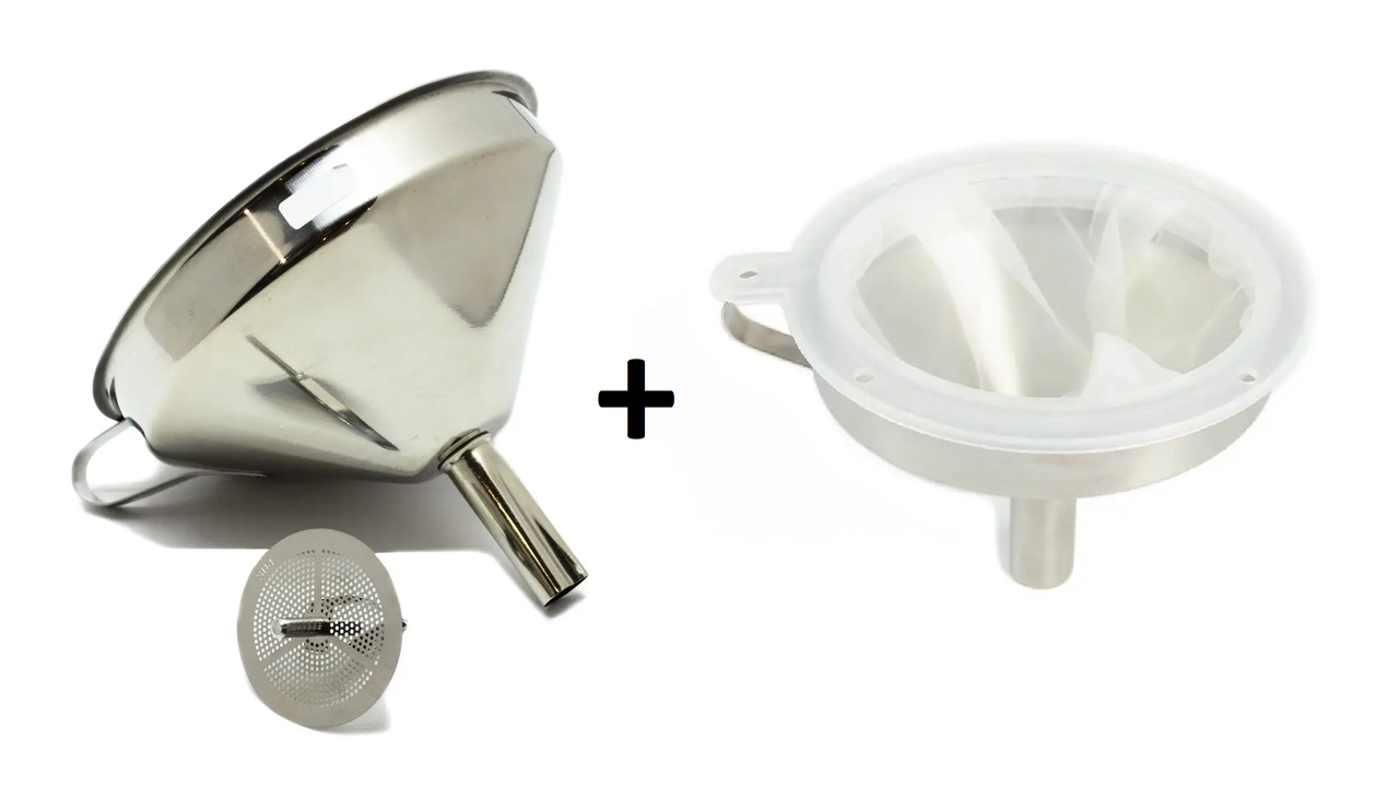 Вирва (лійка) металева 150мм з нейлоновим фільтром, фото 1