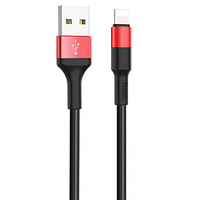 Кабель Hoco X26 Xpress Charging USB - Lightning 2.0A/1m (черно-красный)
