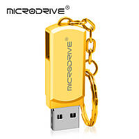USB 2.0 128GB Флешка для компьютера или ноутбука металлическая флешка 128ГБ MICRODRIVE Золотистый