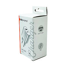 Зарядний пристрій (зарядка) для телефону Mibrand MI-15 Type-C + USB 20 W Білий (MIWC/15UCW), фото 5