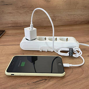 Зарядний пристрій (зарядка) для телефону Mibrand MI-30 GaN Type-C + USB 30 W Білий (MIWC/30UCW), фото 3