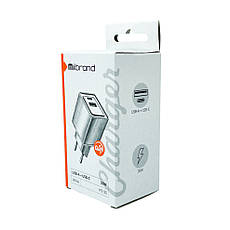 Зарядний пристрій (зарядка) для телефону Mibrand MI-30 GaN Type-C + USB 30 W Білий (MIWC/30UCW), фото 5