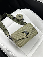 Женская мини сумка клатч LV (Louis Vuitton) New Green BO 88846 подарочная очень красивая стильная сумочка