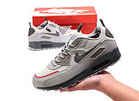 Мужские кроссовки Nike Air Max 90 Surplus Cordura (серые) комбинированные демисезонные стильные кроссы К14287