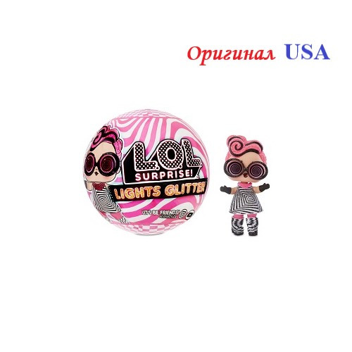 Лялька ЛОЛ L. O. L. Surprise Lights Glitter Doll with 8 Surprises Including Black Light Surprises USA оригінал