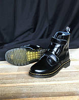 Женские ботинки Dr. Martens Coralia Venice (чёрные) красивые стильные модные удобные деми сапоги 2312 топ