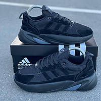 Мужские кроссовки Adidas (чёрные) качественные повседневные спортивные кроссы 0532 41 house