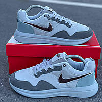 Мужские кроссовки Nike (серые с белым) комфортные лёгкие демисезонные кроссы 0534 house