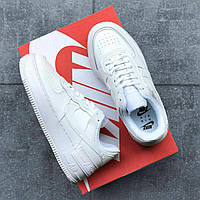 Женские кроссовки Nike Air Force 1 Shadow White (белые) низкие весенние кеды с толстой подошвой 7143 топ