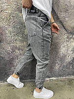 Мужские зауженные джинсы (серые) SMM1638 молодежные свободные удобные без принтов и потертостей повседневные д