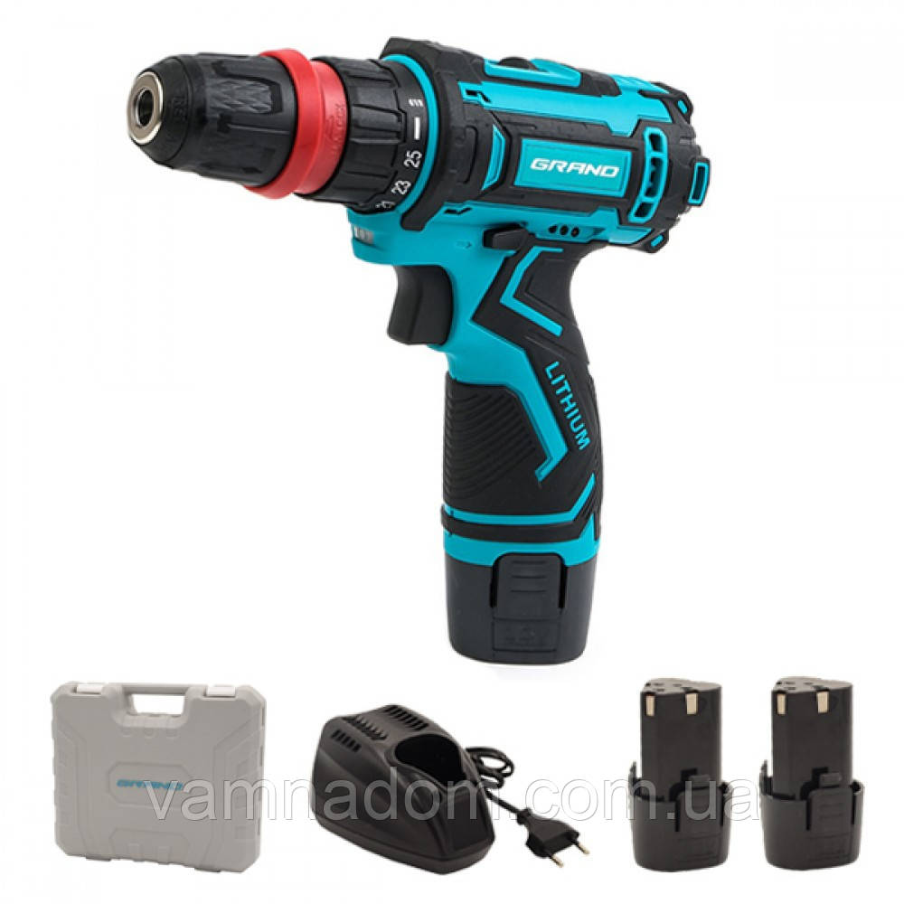 Шуруповерт акумуляторний Grand ДА-12Li DFR (Знімний патрон), фото 1
