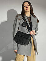 Женская мини сумка клатч Louis Vuitton Multi Pochette Black (черная) KIS01139 модная и стильная сумочка с фирм