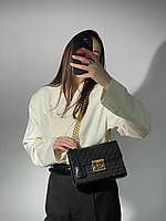 Женская сумка клатч Gucci Padlock Black/Gold (черная) KIS13036 подарочная очень красивая стильная сумочка с це