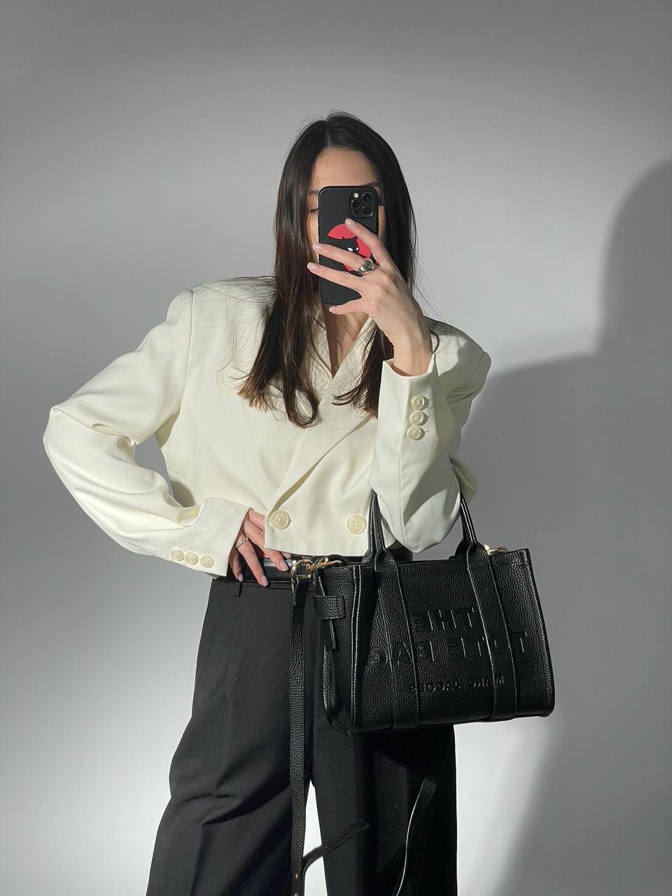 Жіноча сумка-шопер Marc Jacobs The Tote Bag Mini Black (чорна) KIS02137 стильна сумка в міському стилі топ
