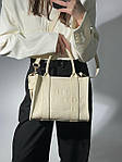 Жіноча сумка шопер подарункова Marc Jacobs The Tote Bag Mini Cream (кремова) KIS 02138 з короткими ручками топ, фото 3