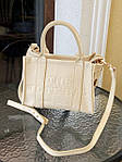 Жіноча сумка шопер подарункова Marc Jacobs The Tote Bag Mini Cream (кремова) KIS 02138 з короткими ручками топ, фото 8