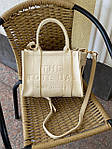 Жіноча сумка шопер подарункова Marc Jacobs The Tote Bag Mini Cream (кремова) KIS 02138 з короткими ручками топ, фото 9