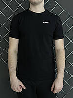 Мужская футболка Nike Найк в черном цвете || Хлопковая мужская футболка
