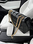 Жіноча подарункова сумка клатч Michael Kors Bag New Black (чорна) BONO103746 стильна сумочка на довгій цепо топ, фото 3