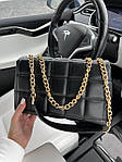 Жіноча подарункова сумка клатч Michael Kors Bag New Black (чорна) BONO103746 стильна сумочка на довгій цепо топ, фото 11