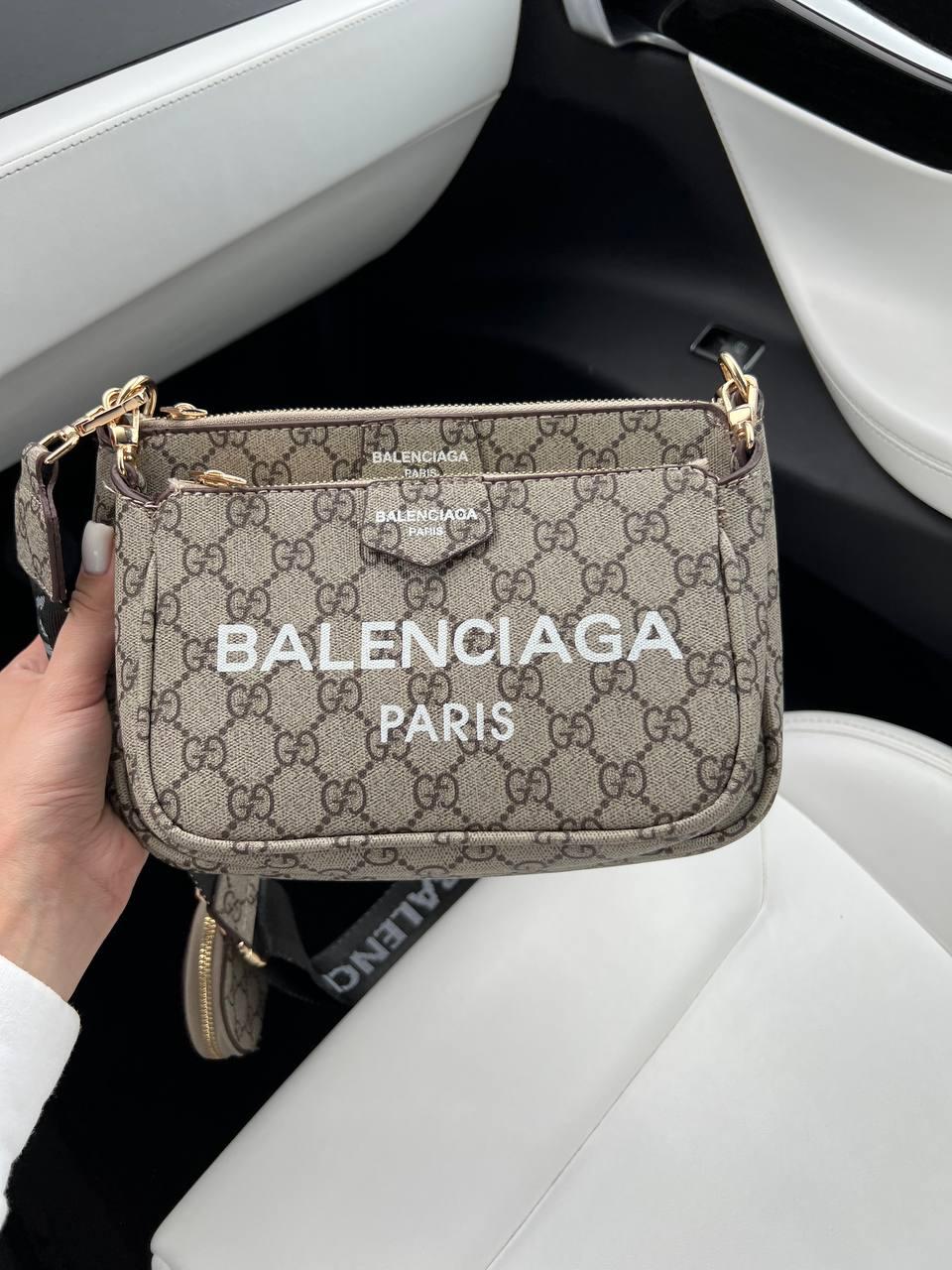 Жіноча ділова сумка клатч Balenciaga (сіра) BONO937390 шикарна стильна подарункова оригінальний дизайн топ, фото 1