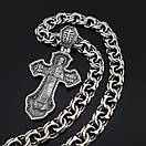 Срібна цепочка з хрестиком чоловіча. Двосторонній срібний хрест св Миколай і чоловічий ланцюжок бісмарк, фото 10