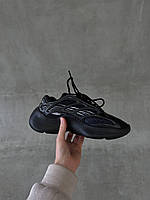 Мужские кроссовки Adidas Yeezy 700 Black (чёрные) лёгкие спортивные модные кроссы B017 топ