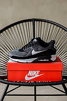 Мужские кроссовки Nike Air Max 90 Black/White (чёрные с белым) спортивные крутые кроссы М0741 топ