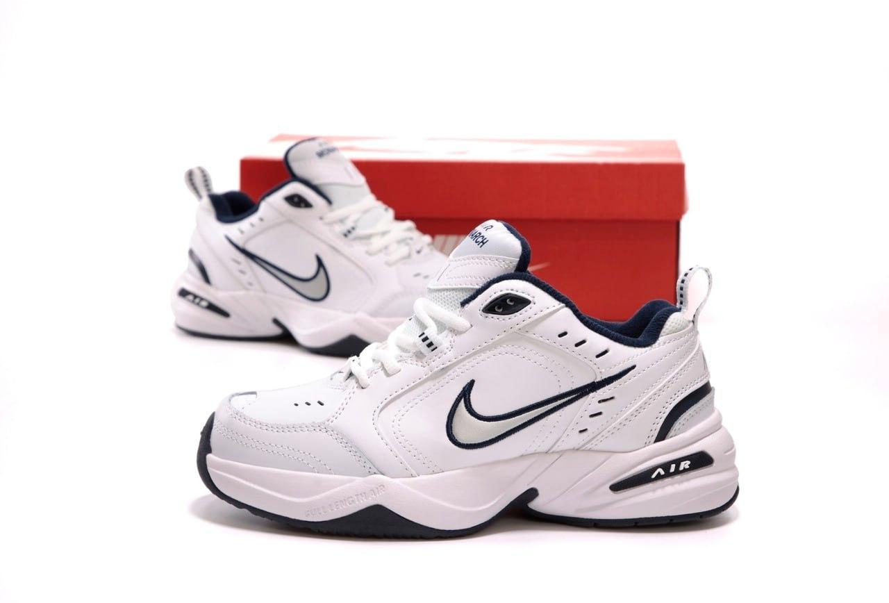 Чоловічі кросівки Nike Air Monarch (білі із синім) спортивні демісезонні стильні кроси К11888 топ