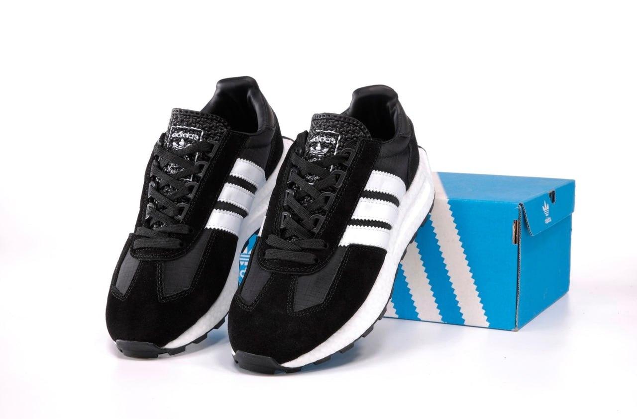 Чоловічі кросівки Adidas Retropy E5 (чорні з білим) повсякденні весняні кроси К14245 топ, фото 1