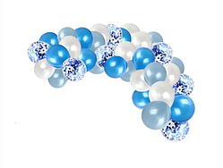 Арка гірлянда з повітряних куль "Блакитний стиль" , 41 шт