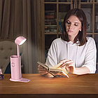 Настільна лампа-ліхтар 2в1 з Повербанком та USB-зарядкою, Desk lamp Mode, Рожева / Акумуляторний світильник, фото 3