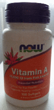 Вітамін А, Now Foods, Vitamin A, 10,000IU, 100 sgels