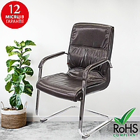 Зручне та стильне крісло для офісу та дому - Aklas Spring ,еко шкіра , коричневий , максимальна навантаження 120 кг