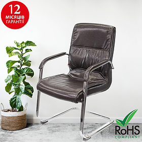 Зручне та стильне крісло для офісу та дому - Aklas Spring ,еко шкіра , коричневий , максимальна навантаження 120 кг