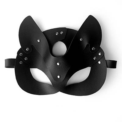 Маска Кішечки з натуральної шкіри чорного кольору Art of Sex Cat Mask Talla