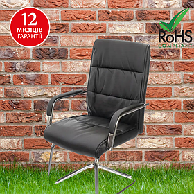 Високоякісне та зручне крісло для офісу та дому - Aklas Spring , еко шкіра , чорний , максимальна навантаження 120 кг