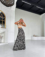 Женская стильная очень красивая длинная юбка с принтом зебры
