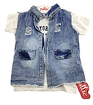 Костюм 6, 9 місяців Туреччина літній трикотажний для новонародженого хлопчика синій (КДМН54), фото 5