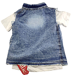 Костюм 6, 9 місяців Туреччина літній трикотажний для новонародженого хлопчика синій (КДМН54), фото 4