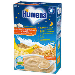 Дитяча каша Humana молочна Суцільнозернова з бананом Солодкі сни 200 г (4031244775597)